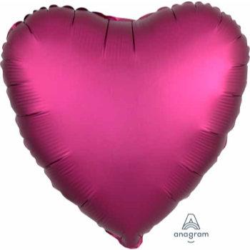 Image de 18" FOIL - LUXE SATIN POMEGRANATE HEART ( FUCHSIA )