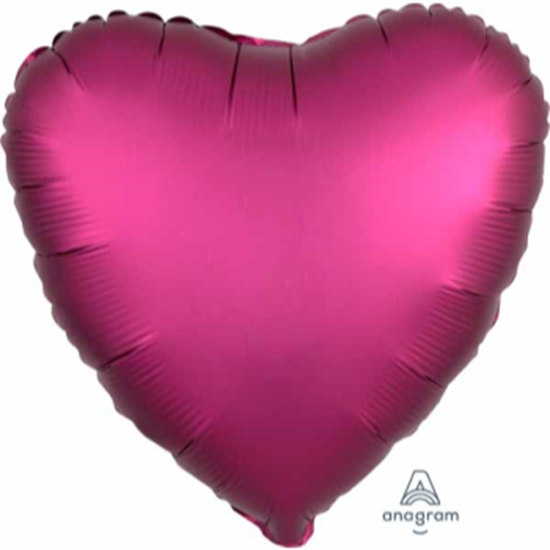 Image sur 18" FOIL - LUXE SATIN POMEGRANATE HEART ( FUCHSIA )