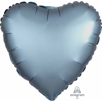 Image de 18" FOIL - LUXE SATIN STEEL BLUE HEART