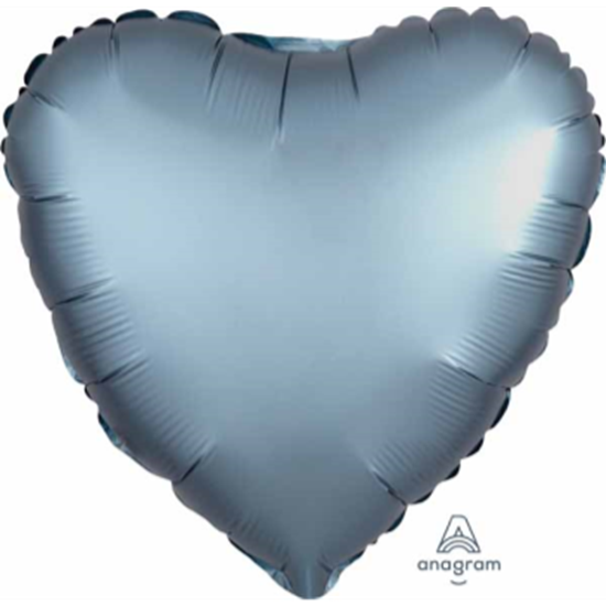 Image sur 18" FOIL - LUXE SATIN STEEL BLUE HEART
