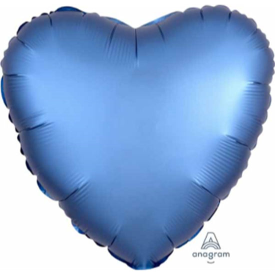 Image sur 18" FOIL - LUXE SATIN AZURE HEART ( BLUE )