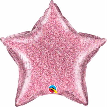 Picture of 18" FOIL - PINK GLITTER STAR