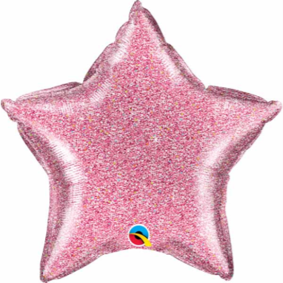 Picture of 18" FOIL - PINK GLITTER STAR