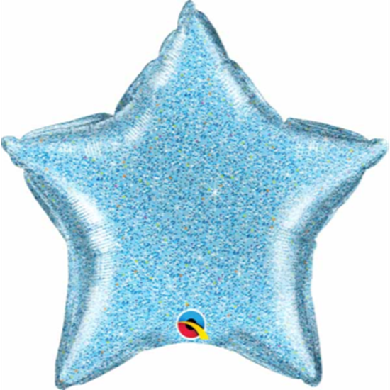Picture of 18" FOIL - LIGHT BLUE GLITTER STAR