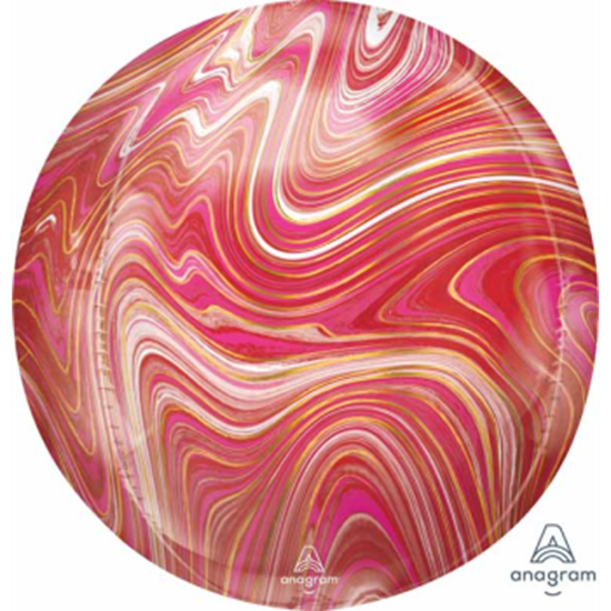 Image sur 21'' RED AND PINK MARBLE ORBZ BALLOON