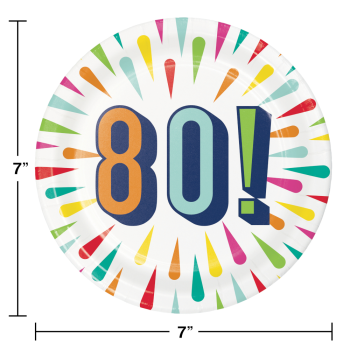 Image de 80TH BIRTHDAY BURST - 7" PLATES