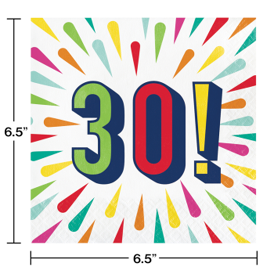 Picture of 30TH BIRTHDAY BURST - LUNCHEON NAPKINS