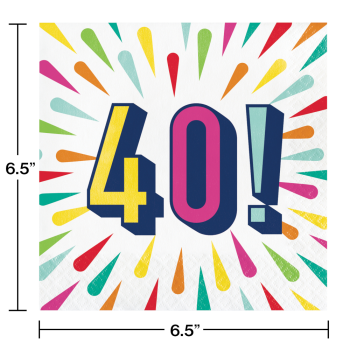 Image de 40TH BIRTHDAY BURST - LUNCHEON NAPKINS