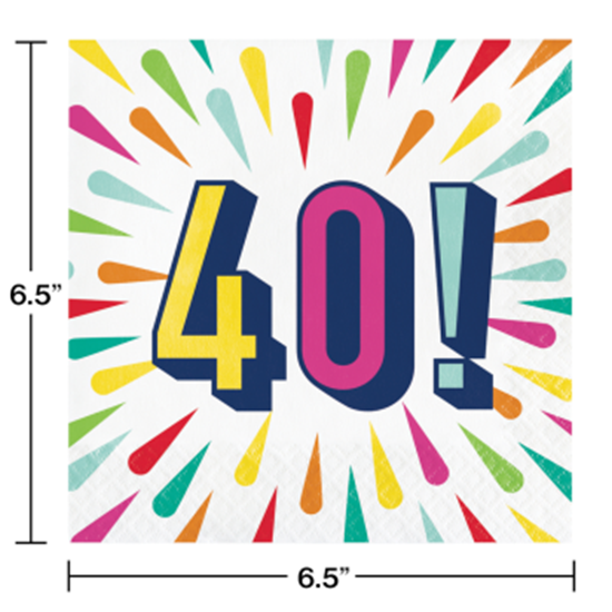 Picture of 40TH BIRTHDAY BURST - LUNCHEON NAPKINS