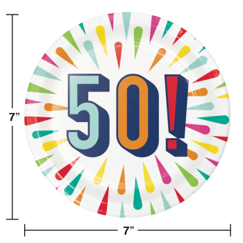 Image de 50TH BIRTHDAY BURST - 7" PLATES