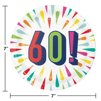 Image de 60TH BIRTHDAY BURST - 7" PLATES