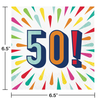 Image de 50TH BIRTHDAY BURST - LUNCHEON NAPKINS