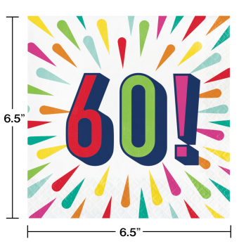 Image de 60TH BIRTHDAY BURST - LUNCHEON NAPKINS