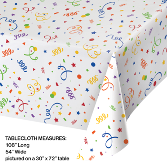 Image sur TABLEWARE - CONFETTI PLASTIC TABLE COVER