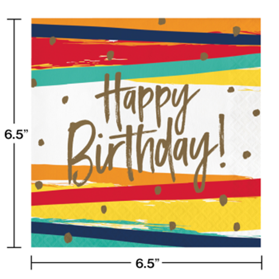 Image sur TABLEWARE - BIRTHDAY STRIPES - LUNCHEON NAPKINS