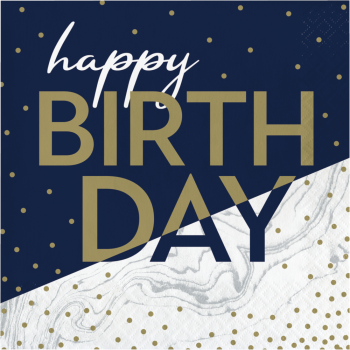 Image de TABLEWARE - NAVY & GOLD MILESTONE LUNCHEON NAPKINS