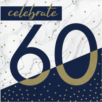 Image de 60TH NAVY & GOLD MILESTONE - LUNCHEON NAPKINS