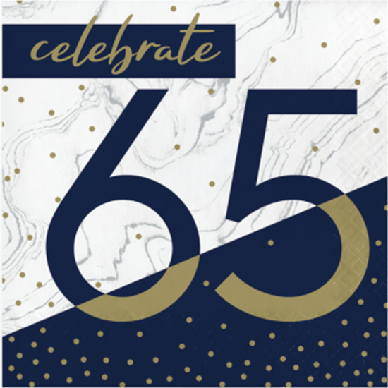Image sur 65TH NAVY & GOLD MILESTONE - LUNCHEON NAPKINS