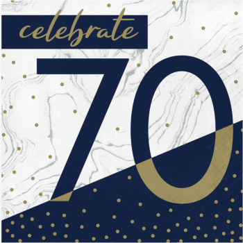 Image de 70TH NAVY & GOLD MILESTONE - LUNCHEON NAPKINS