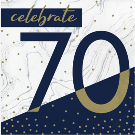Image sur 70TH NAVY & GOLD MILESTONE - LUNCHEON NAPKINS
