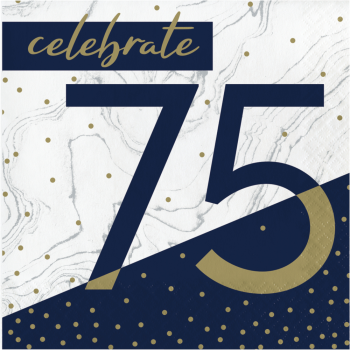 Image de 75TH NAVY & GOLD MILESTONE - LUNCHEON NAPKINS