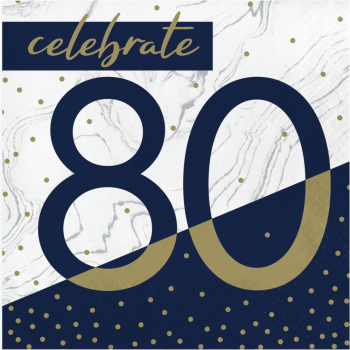 Picture of 80TH NAVY & GOLD MILESTONE - LUNCHEON NAPKINS