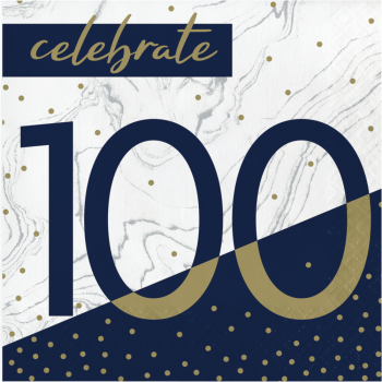 Picture of 100TH NAVY & GOLD MILESTONE - LUNCHEON NAPKINS