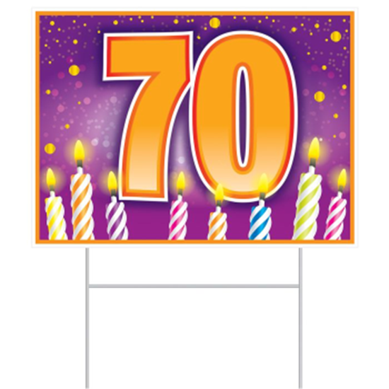 Image sur 70TH BIRTHDAY PLASTIC YARD SIGN