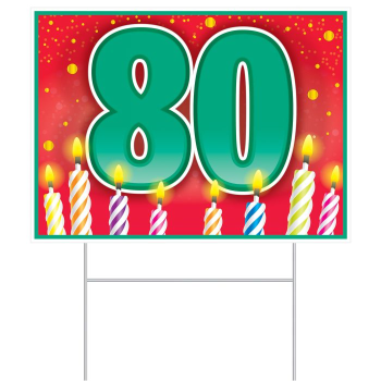 Image de 80TH BIRTHDAY PLASTIC YARD SIGN