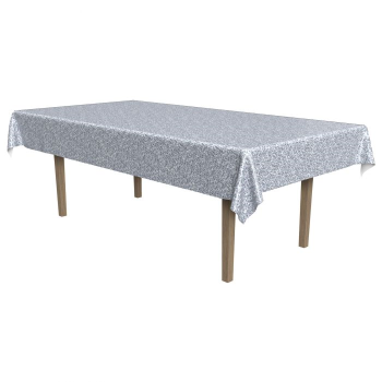 Image de SILVER PRINTED SEQUINED TABLE COVER 
