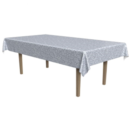 Image sur SILVER PRINTED SEQUINED TABLE COVER 