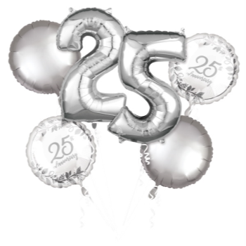 Picture of HAPPY 25TH ANNIVERSARY FOIL BOUQUET