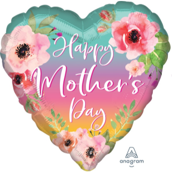 Image de 18" FOIL - FLOWERS AND OMBRE HAPPY MOTHER'S DAY