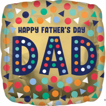 Picture of 18" FOIL - HAPPY FATHER'S DAY DAD SQUARE