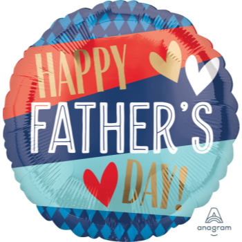 Image de 18" FOIL - HAPPY FATHER'S DAY STRIPES AND ARGYLE