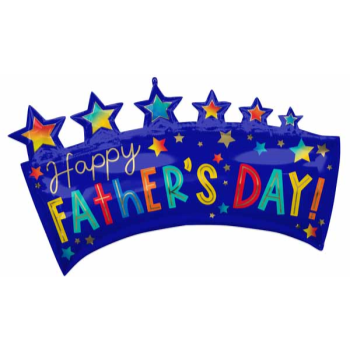 Image de 18" FOIL - HAPPY FATHER'S DAY BANNER SUPER SHAPE