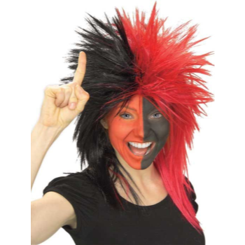 Image de SPORTS FAN WIG - RED/BLACK