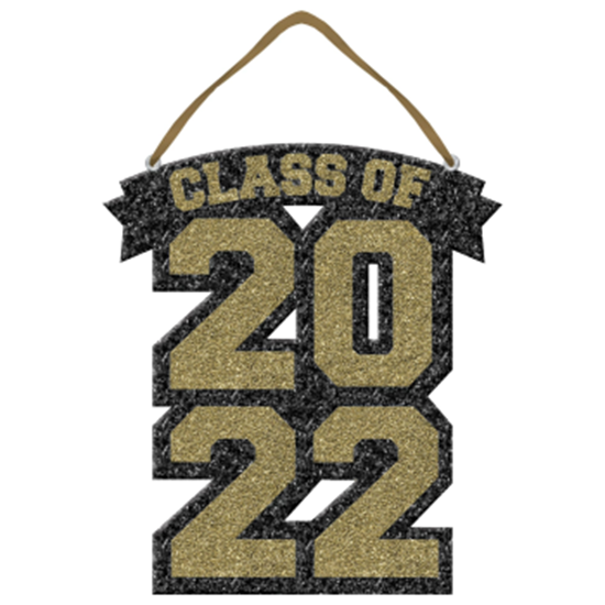 Picture of DECOR - 2022 CLASS OF HANGING SIGN - GOLD