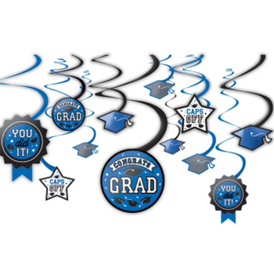 Picture of DECOR - GRAD SWIRL DECORATION - BLUE