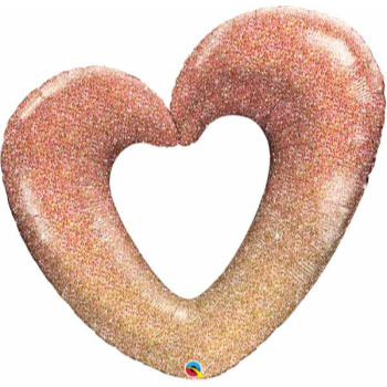 Picture of 42" ROSE GOLD OMBRE GLITTERED HEART