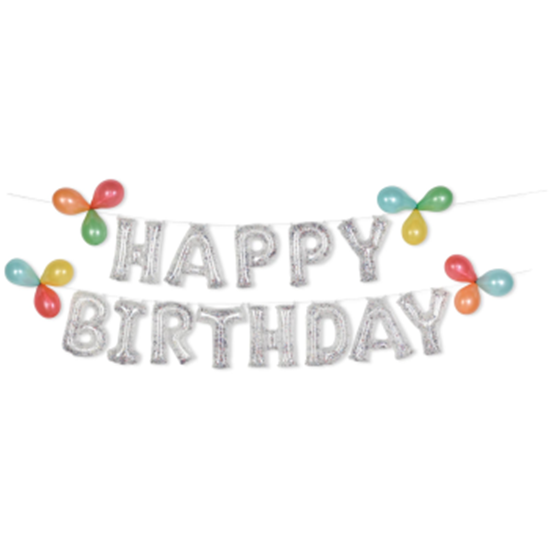 Image sur FOIL BALLOON BANNER KIT - HAPPY BIRTHDAY GLITTER CONFETTI - AIR FILLED 