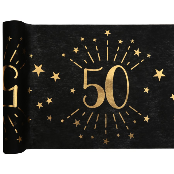 Image de 50TH TABLE RUNNER - BLACK AND GOLD
