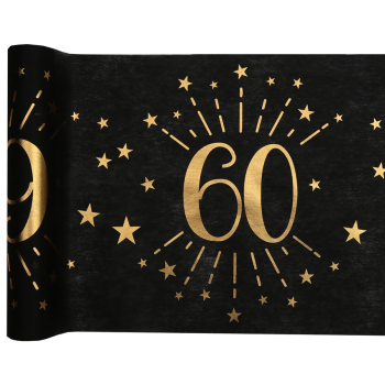 Image de 60TH TABLE RUNNER - BLACK AND GOLD