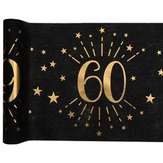 Image sur 60TH TABLE RUNNER - BLACK AND GOLD