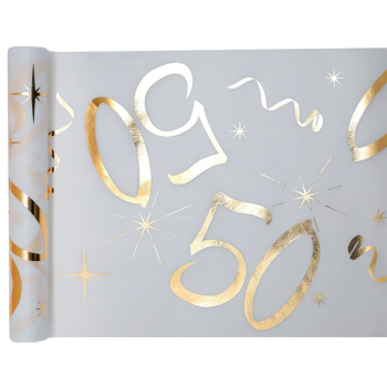 Image de 50TH TABLE RUNNER -  GOLD AND WHITE