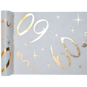 Image de 60TH TABLE RUNNER -  GOLD AND WHITE