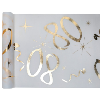 Image de 80TH TABLE RUNNER -  GOLD AND WHITE
