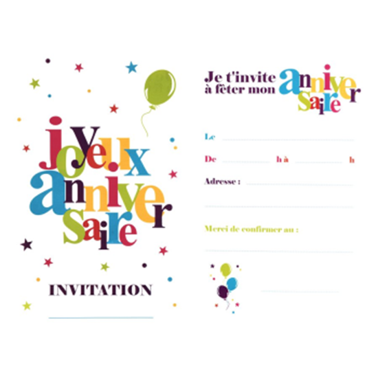 Image sur DECOR - JOYEUX ANNIVERSAIRE INVITATIONS