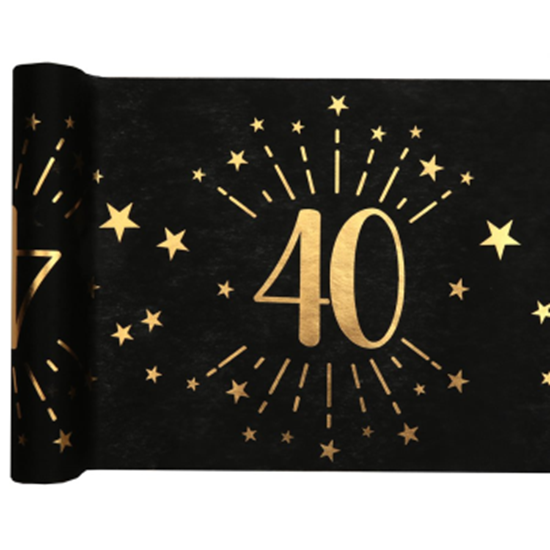 Image sur 40TH TABLE RUNNER - BLACK AND GOLD
