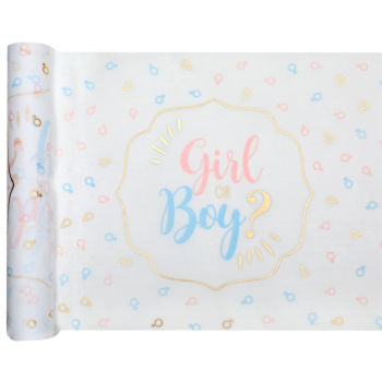 Picture of DECOR - THE BIG REVEAL GIRL OR BOY TABLE RUNNER